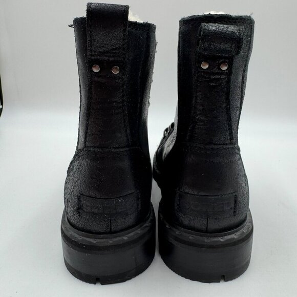 Sorel Womens Black Waterproof Lace-Up Winter Boots With Fleece Lining & Rugged - Picture 3 of 9